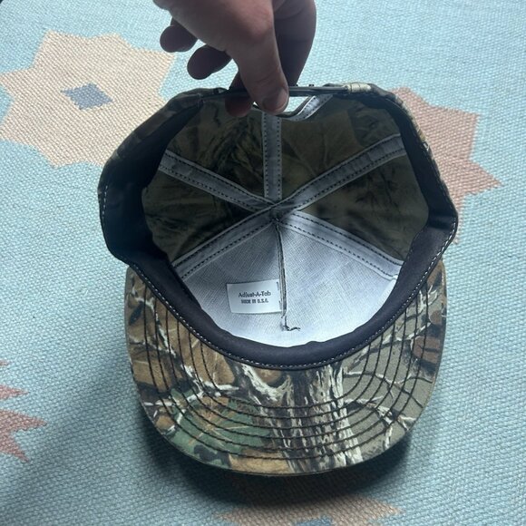 Vintage 90s snapback hat camo cap Rhodes Inc Michigan realtree made in USA - Picture 5 of 8
